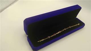Amethyst Gold-Stone Bracelet 14K Yellow Gold 5.05g